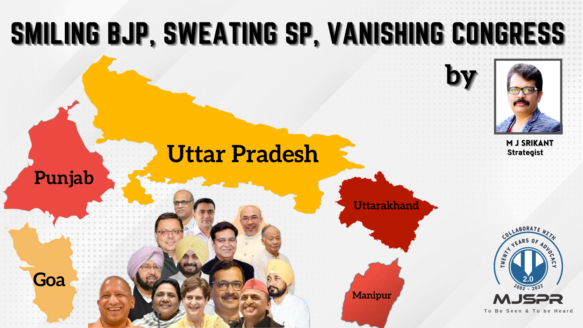 Smiling BJP, sweating SP, vanishing Congress